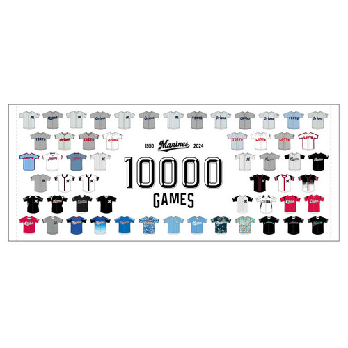 10,000試合達成記念　フェイスタオル(歴代ユニホーム) 詳細画像 1カラー 1