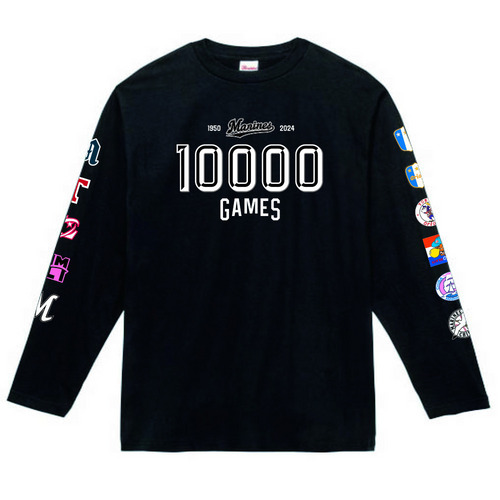 10,000試合達成記念　長袖Tシャツ(プライマリーマーク) 詳細画像 ブラック 1