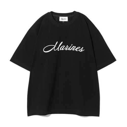 スクリプトMARINES超厚盛シリコンプリント半袖Tシャツ 詳細画像 ブラック 1