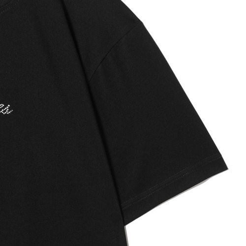 【レディース】スクリプトMARINESラインストーンプリント半袖Tシャツ 詳細画像 ブラック 4