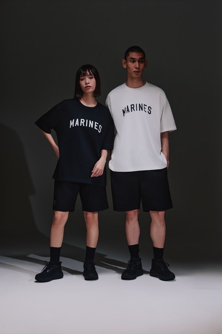ACTIVE Tシャツ / MARINESビッグロゴ、ACTIVE ウィンドブロックショートパンツ