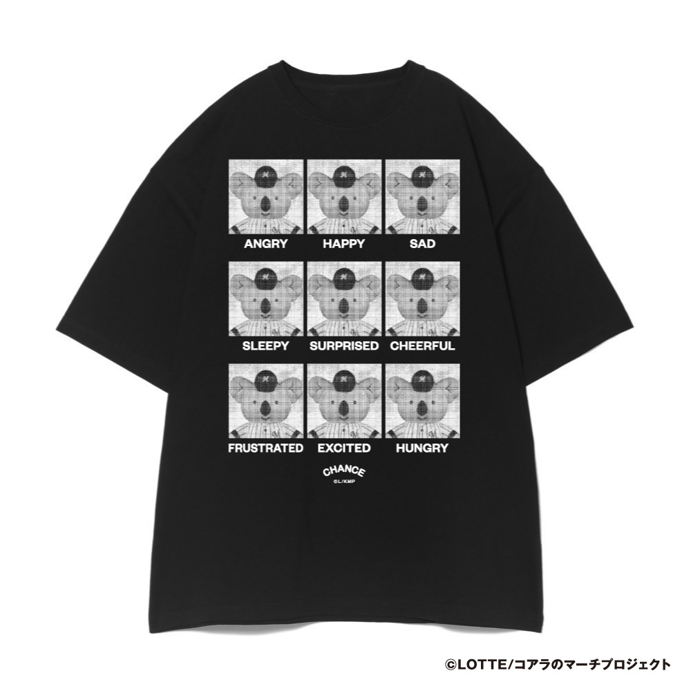 チャンスくん実写感情表現 ビッグシルエットTシャツ ブラック