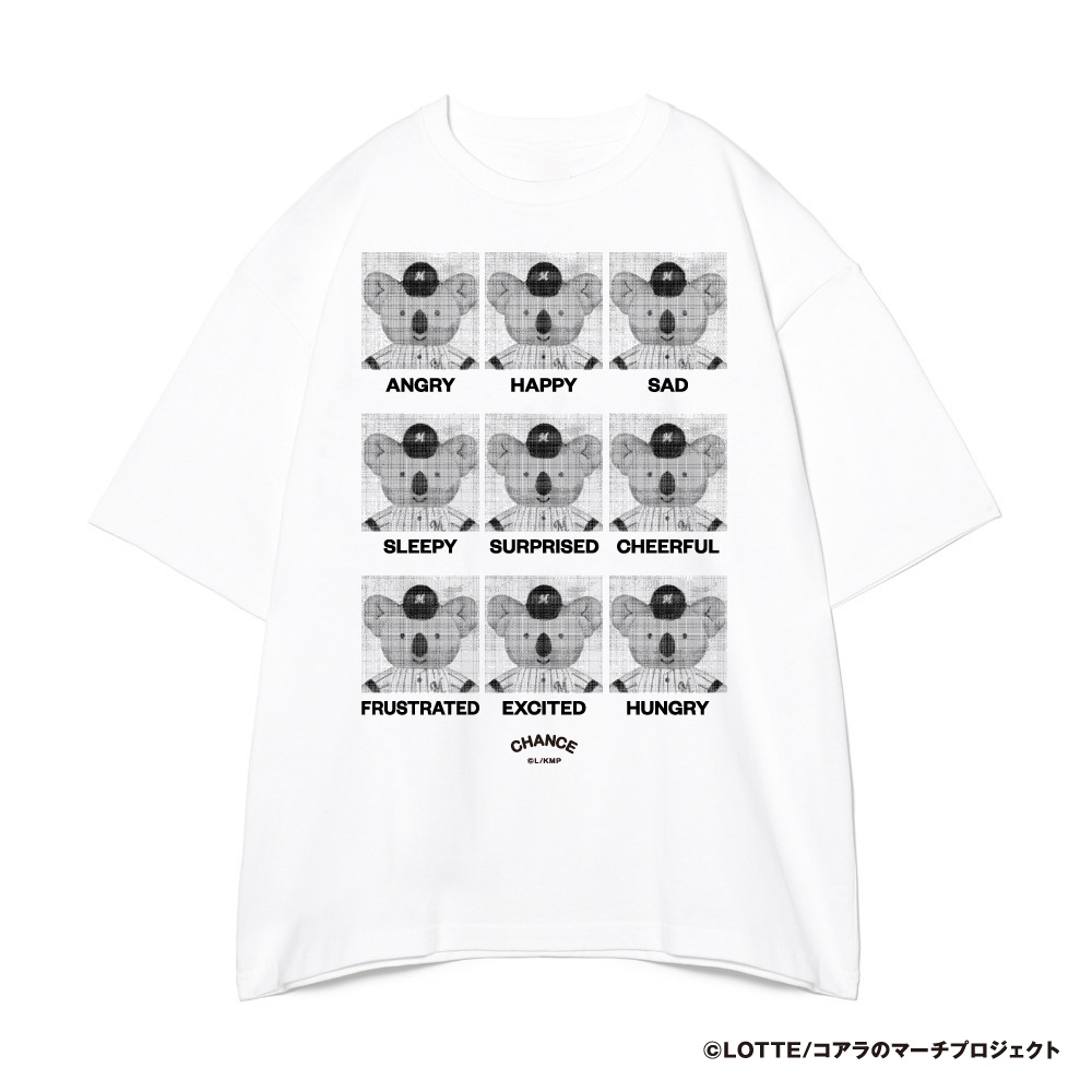チャンスくん実写感情表現 ビッグシルエットTシャツ ホワイト