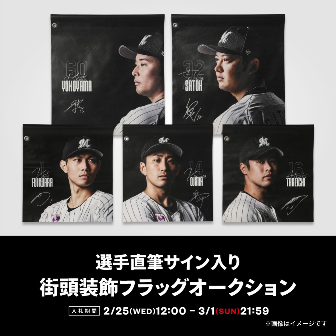 選手直筆サイン入り街頭装飾フラッグオークション