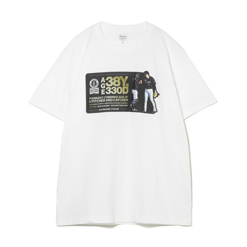 佐々木朗&松川 ギネス世界記録認定記念Tシャツ 詳細画像 ホワイト 1