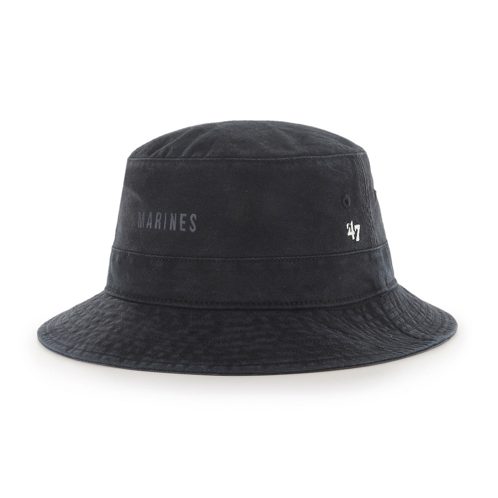 Marines ミニロゴ ブロックスクリプト '47 BUCKET HAT ブラック x