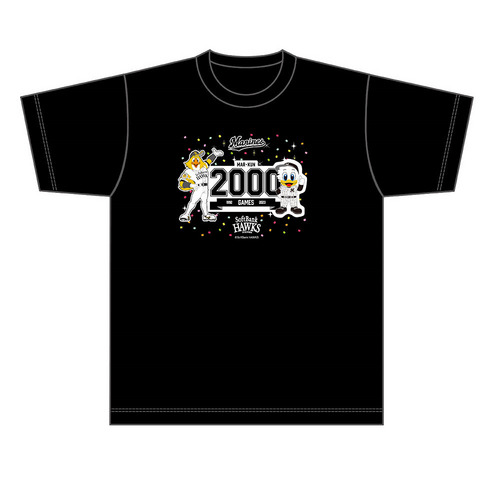 マーくん2,000試合達成記念グッズ(ハリーホークコラボ)Tシャツ 詳細画像 ブラック 1