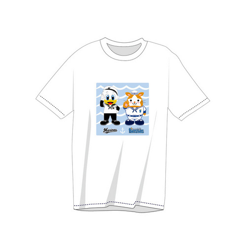 交流戦コラボTシャツ マリーンズ×ベイスターズ（マーくん×DB.スターマン） 詳細画像 1カラー 1