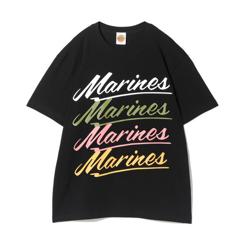 BSW半袖Tシャツ(Marinesロゴ連続プリント) 詳細画像 ブラック 1