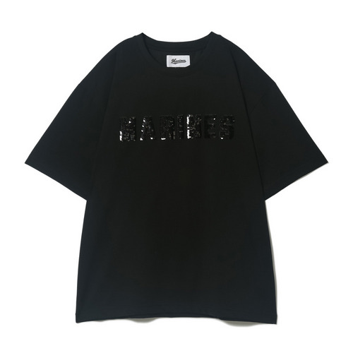 BLACKBLACKスパンコール刺繍半袖Tシャツ 詳細画像 ブラック 1