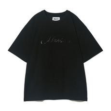 BLACKBLACKエナメルプリント半袖Tシャツ