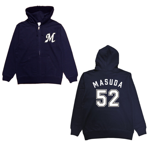 全選手展開 ネーム＆ナンバー ZIPパーカー(Mロゴ) ネイビー  詳細画像 1カラー 1
