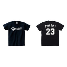 全選手展開　ネーム＆ナンバーTシャツ(Marinesロゴ) ブラック 