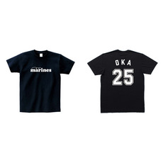 全選手展開　ネーム＆ナンバーTシャツ(marinesロゴ)  ブラック 