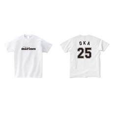 全選手展開　ネーム＆ナンバーTシャツ(marinesロゴ)  ホワイト 