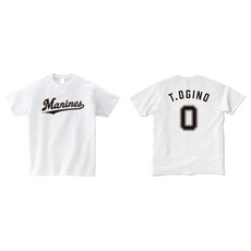 全選手展開　ネーム＆ナンバーTシャツ(Marinesワードロゴ) ホワイト 