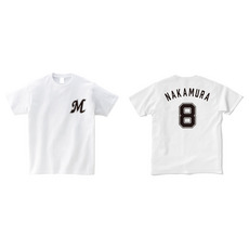全選手展開　ネーム＆ナンバーTシャツ(Mロゴ) ホワイト 