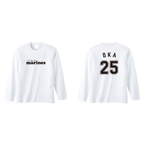 全選手展開　ネーム＆ナンバー長袖Tシャツ(marinesロゴ)  ホワイト  詳細画像 1カラー 1