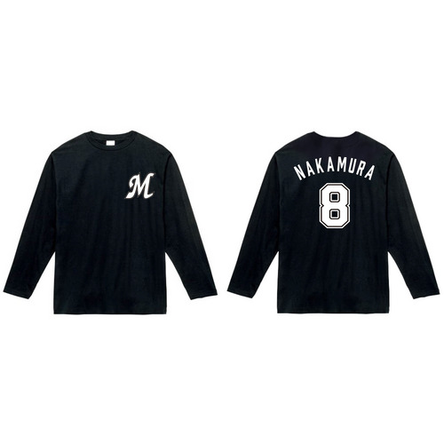 全選手展開　ネーム＆ナンバー長袖Tシャツ(Mロゴ) ブラック  詳細画像 1カラー 1