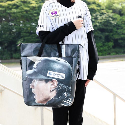 #14小島 直筆サイン入り2024球場正面ターポリン幕リメイクトートバッグ