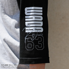 全選手展開 ユニホームコーデ ラグラン七分丈Tシャツ ホワイト×ブラック 詳細画像