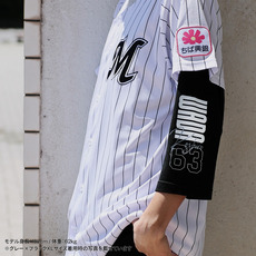 全選手展開 ユニホームコーデ ラグラン七分丈Tシャツ ホワイト×ブラック 詳細画像