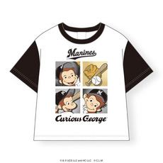 千葉ロッテマリーンズ キッズTシャツ(パネル柄)  / おさるのジョージ / 2025