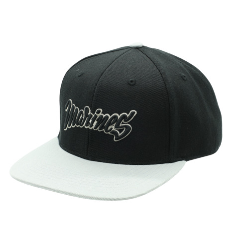 ストレートバイザーキャップ NCE MARINESロゴ BLK×GRY  詳細画像 1カラー 1