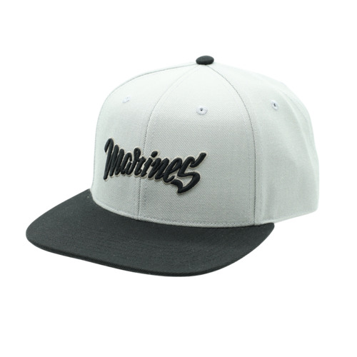 ストレートバイザーキャップ NCE MARINESロゴ GRY×BLK  詳細画像 1カラー 1