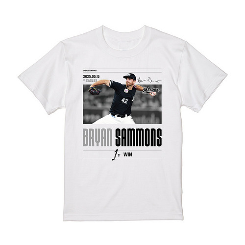 ブライアン・サモンズ投手 NPB初勝利記念 Tシャツ 詳細画像 ホワイト 1