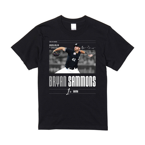 ブライアン・サモンズ投手 NPB初勝利記念 Tシャツ 詳細画像 ホワイト 2