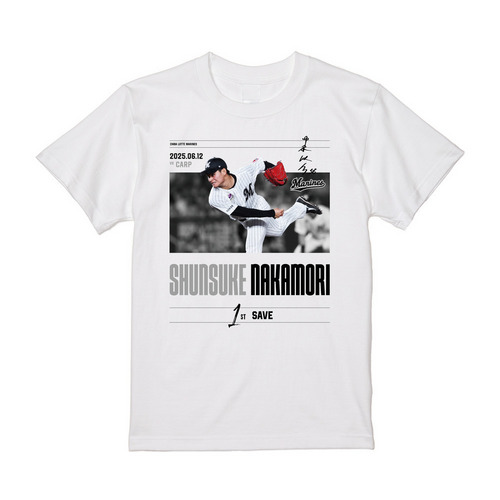 中森俊介投手 プロ入り初セーブ記念　Tシャツ 詳細画像 ホワイト 2
