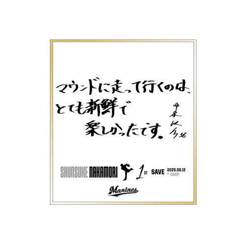 中森俊介投手 プロ入り初セーブ記念 ミニ色紙(直筆メッセージ) 詳細画像 1カラー 1