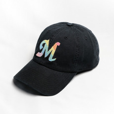 Marines カラフル Mロゴ Stone Wash Cap Black