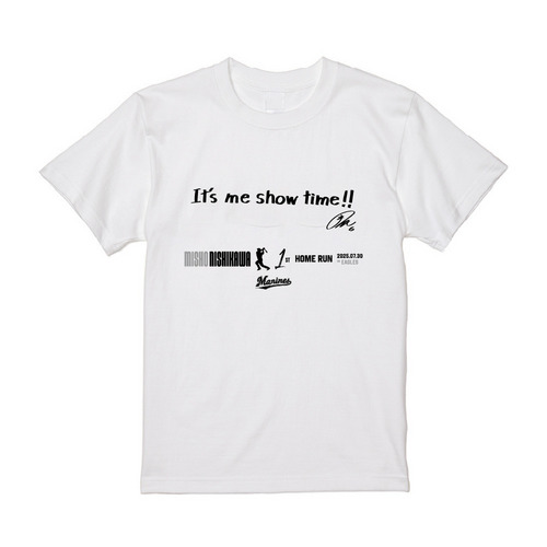 西川史礁選手 プロ入り初ホームラン記念Tシャツ(直筆メッセージ) 詳細画像 ホワイト 1