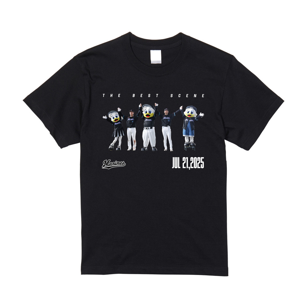 う*ら様 千葉ロッテマリーンズ選手　支給品Ｔシャツ サラリーマン金太郎 Tシャツ(黒) 千葉ロッテマリーンズコラボver