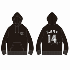 ナンバーデザインプルパーカー（バックナンバー） ブラック