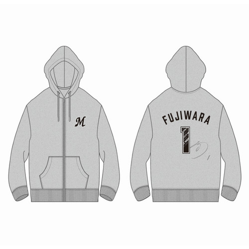 Perushu グレー パーカー フルジップ MLBコラボ ボストン サイズm Perushu 「Perushu」 ジップアップパーカー「NBAコラボ」 LARGE