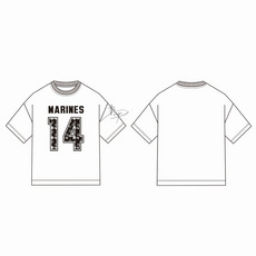 ナンバーデザインTシャツ（フロントナンバー） ホワイト