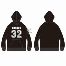 ナンバーデザインプルパーカー（フロントナンバー） ブラック