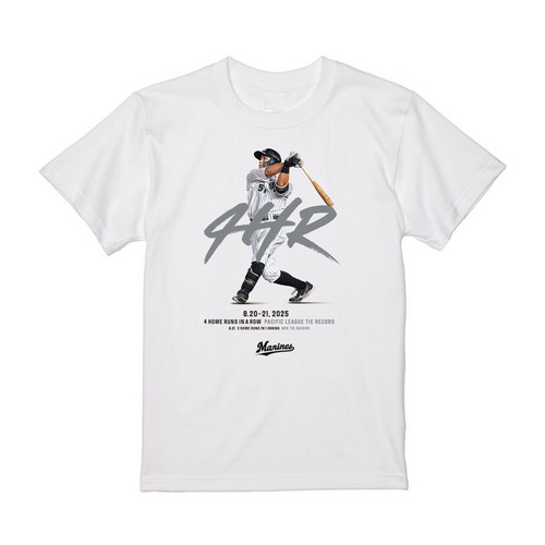 山口航輝選手 4打席連続ホームラン記念 Tシャツ 詳細画像 ホワイト 2