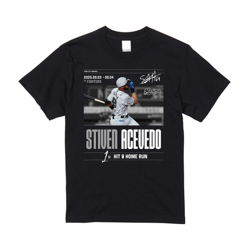 スティベン・アセベド選手 NPB初ヒット＆ホームラン記念　Tシャツ 詳細画像 ホワイト 1