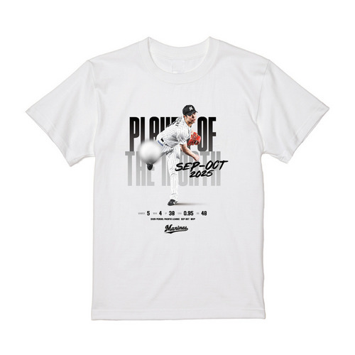 種市篤暉投手 9・10月度大樹生命月間MVP賞受賞記念 Tシャツ 詳細画像 ホワイト 1
