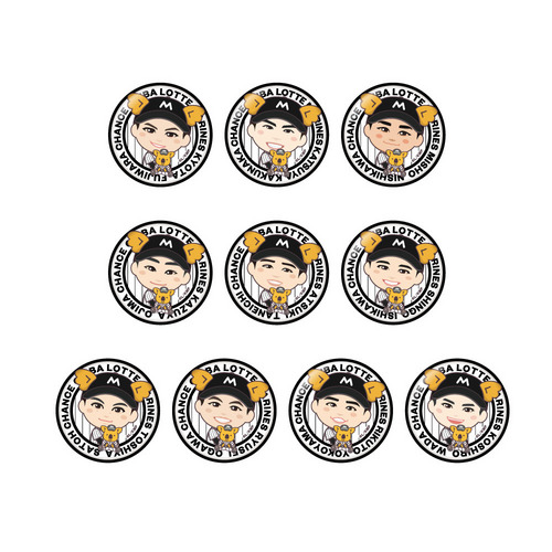 10種展開 選手イラスト×チャンスくん シークレット缶バッジ 詳細画像 1カラー 1