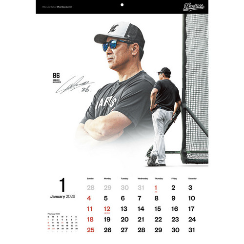 千葉ロッテマリーンズオフィシャルカレンダー2026 詳細画像 1カラー 1