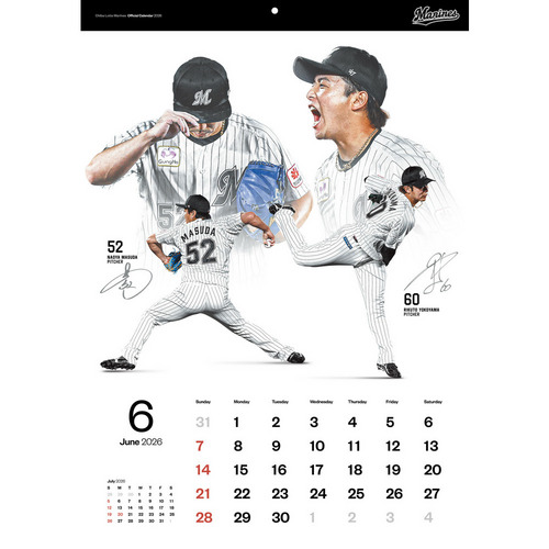 千葉ロッテマリーンズオフィシャルカレンダー2026 詳細画像 1カラー 6