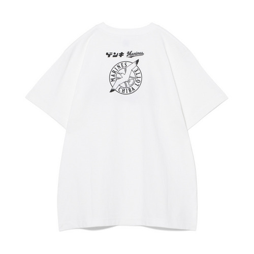 マリーンズ×ゲンキ コラボTシャツ モノクロ  詳細画像 ホワイト 2