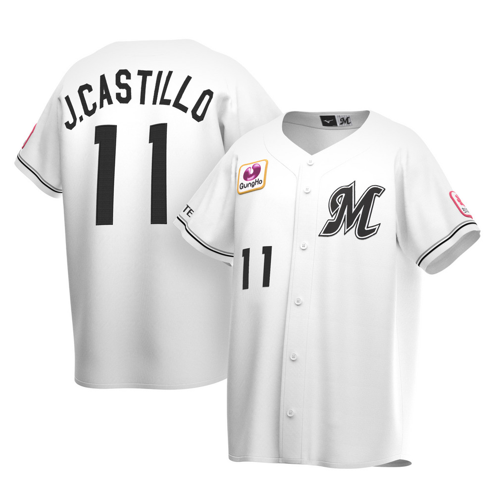 鈴木昭汰 千葉ロッテマリーンズ レプリカユニホーム Оサイズ ホーム 全