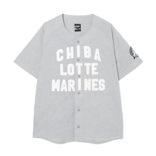 ベースボールシャツ/ロゴアップリケ 詳細画像 グレー 1