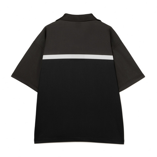 オープンカラーシャツ/バイカラー 詳細画像 グレー&times;ブラック 5